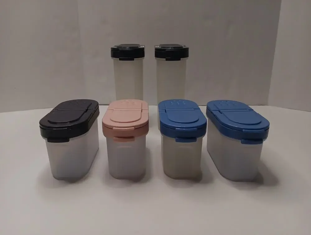 Vintage Tupperware Spice Shakers 6 Mixed Colors Modular Mates
